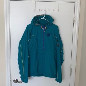 XL Pharrell Williams Adidas Hiking Teal windbreaker anorak jacket